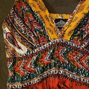 Angie boho multicolor print maxi dress